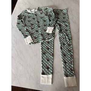 Old navy thermal pajamas two piece sz 10 snowboard alpine holiday